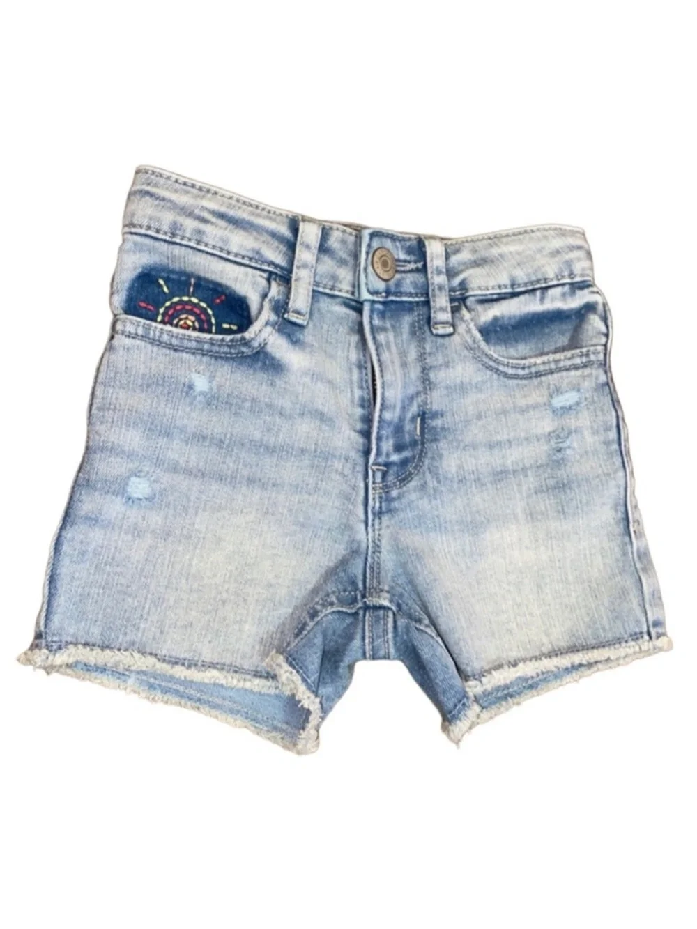 Gap Girls Distressed Denim Shorts Adjustable Waist Size 7